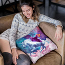 Space Sloth On Unicorn - Sloth Pizza Throw Pillow By Skyler Hill