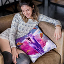 Cosmic Pug Riding Alpaca Unicorn Throw Pillow By Skyler Hill