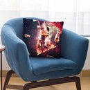 Space Cat Eating Pizza - Rainbow Laser Eyes, Burrito Throw Pillow By Skyler Hill