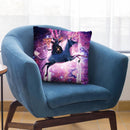 Lazer Warrior Space Cat Riding Unicorn Eating Pizza Throw Pillow By Skyler Hill