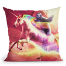 Epic Space Sloth Riding On Unicorn Throw Pillow By Skyler Hill