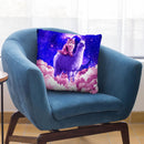 Outer Space Galaxy Kitty Cat Riding On Llama Throw Pillow By Skyler Hill