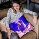 Outer Space Galaxy Kitty Cat Riding On Llama Throw Pillow By Skyler Hill
