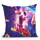 Outer Space Taco Cat - Rainbow Laser Eyes, Burrito Throw Pillow By Skyler Hill