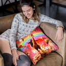 Space Sloth Riding Giraffe Unicorn - Pizza & Taco Throw Pillow By Skyler Hill