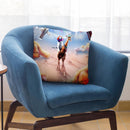 Cat Riding Giraffe With Chicken Nuggets And Cola Throw Pillow By Skyler Hill