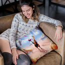 Cat Riding Giraffe With Chicken Nuggets And Cola Throw Pillow By Skyler Hill