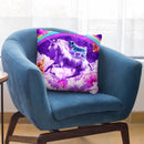 Rainbow Pug In Space Riding A Unicorn Throw Pillow By Skyler Hill