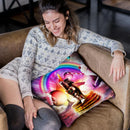 Cat Riding Llama With Pancakes And Milkshake Throw Pillow By Skyler Hill
