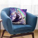 Lazer Warrior Space Cat Riding Turtle Eating Burrito Throw Pillow By Skyler Hill