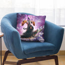 Lazer Warrior Space Cat Riding Turtle Eating Taco Throw Pillow By Skyler Hill