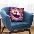 Thug Space Cat On Dolphin Unicorn - Taco Throw Pillow By Skyler Hill