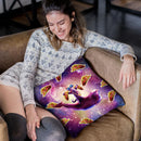 Thug Space Cat On Dolphin Unicorn - Taco Throw Pillow By Skyler Hill