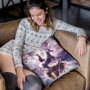 Space Cat Riding Unicorn - Pizza & Taco Throw Pillow By Skyler Hill