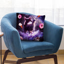 Outer Space Sloth Riding Llama Unicorn - Donut Throw Pillow By Skyler Hill