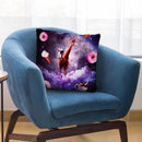 Outer Space Pug Riding Giraffe Unicorn - Donut Throw Pillow By Skyler Hill