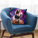 Space Cat Llama Alpaca Riding Pizza Throw Pillow By Skyler Hill