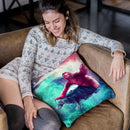 Crazy Funny Space Sloth Riding On Turtle Throw Pillow By Skyler Hill