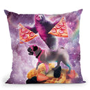 Space Pizza Sloth On Pug Unicorn On Waffles Throw Pillow By Skyler Hill