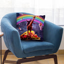 Space Sloth Riding Giraffe Unicorn - Taco & Burrito Throw Pillow By Skyler Hill