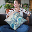 Variation Blue Grey Throw Pillow By Silvia Vassileva