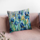 Iris Flower Bed Throw Pillow By Silvia Vassileva