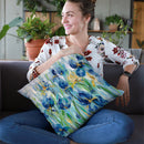 Iris Flower Bed Throw Pillow By Silvia Vassileva