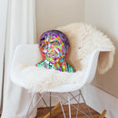 Scare Face 2 Shaped Throw Pillow by Technodrome1 - by all about vibe