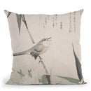 Roses And Bamboowith Nightingale Throw Pillow By Tesai Hokuba