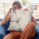 Roses And Bamboowith Nightingale Throw Pillow By Tesai Hokuba
