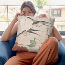 Swallows And Peonies Throw Pillow By Tesai Hokuba