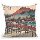 Kyoto, Sanjo Ohashi Throw Pillow By Tesai Hokuba