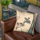 Iris And Sparrow Throw Pillow By Utagawa Hiroshige