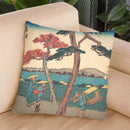 Kusatsu Station Throw Pillow By Utagawa Hiroshige