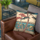 Kusatsu Station Throw Pillow By Utagawa Hiroshige