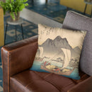 Maizaka Station Throw Pillow By Utagawa Hiroshige