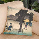 Mizukuchi, Meibutsu Kampyo Throw Pillow By Utagawa Hiroshige