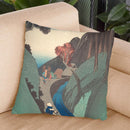 Utsu Hill At Okabe Throw Pillow By Utagawa Hiroshige