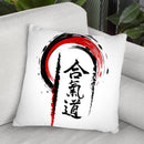 Aikido Brush Kanji Throw Pillow By Cornel Vlad - by all about vibe