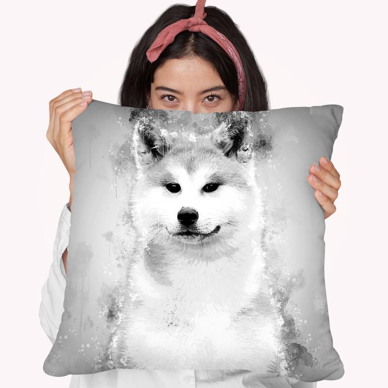 Akita Inu Japanese I Throw Pillow By Cornel Vlad - by all about vibe