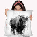 Bison I Throw Pillow By Cornel Vlad - by all about vibe