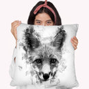 Fox Head I Throw Pillow By Cornel Vlad - by all about vibe