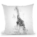 Giraffe Blackndwhite Throw Pillow By Cornel Vlad - by all about vibe