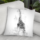 Giraffe Blackndwhite Throw Pillow By Cornel Vlad - by all about vibe