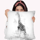 Giraffe Blackndwhite Throw Pillow By Cornel Vlad - by all about vibe