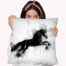 Horse Running I Throw Pillow By Cornel Vlad - by all about vibe