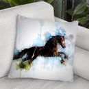 Horse Running Throw Pillow By Cornel Vlad - by all about vibe