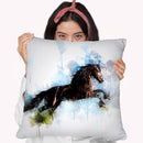 Horse Running Throw Pillow By Cornel Vlad - by all about vibe