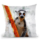 Lemur Throw Pillow By Cornel Vlad - by all about vibe
