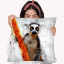 Lemur Throw Pillow By Cornel Vlad - by all about vibe
